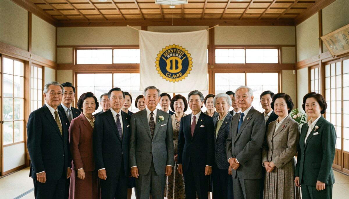 姫路のホールで開催された奉仕団体の集まりをイメージした写真。AI生成によるイメージ画像。